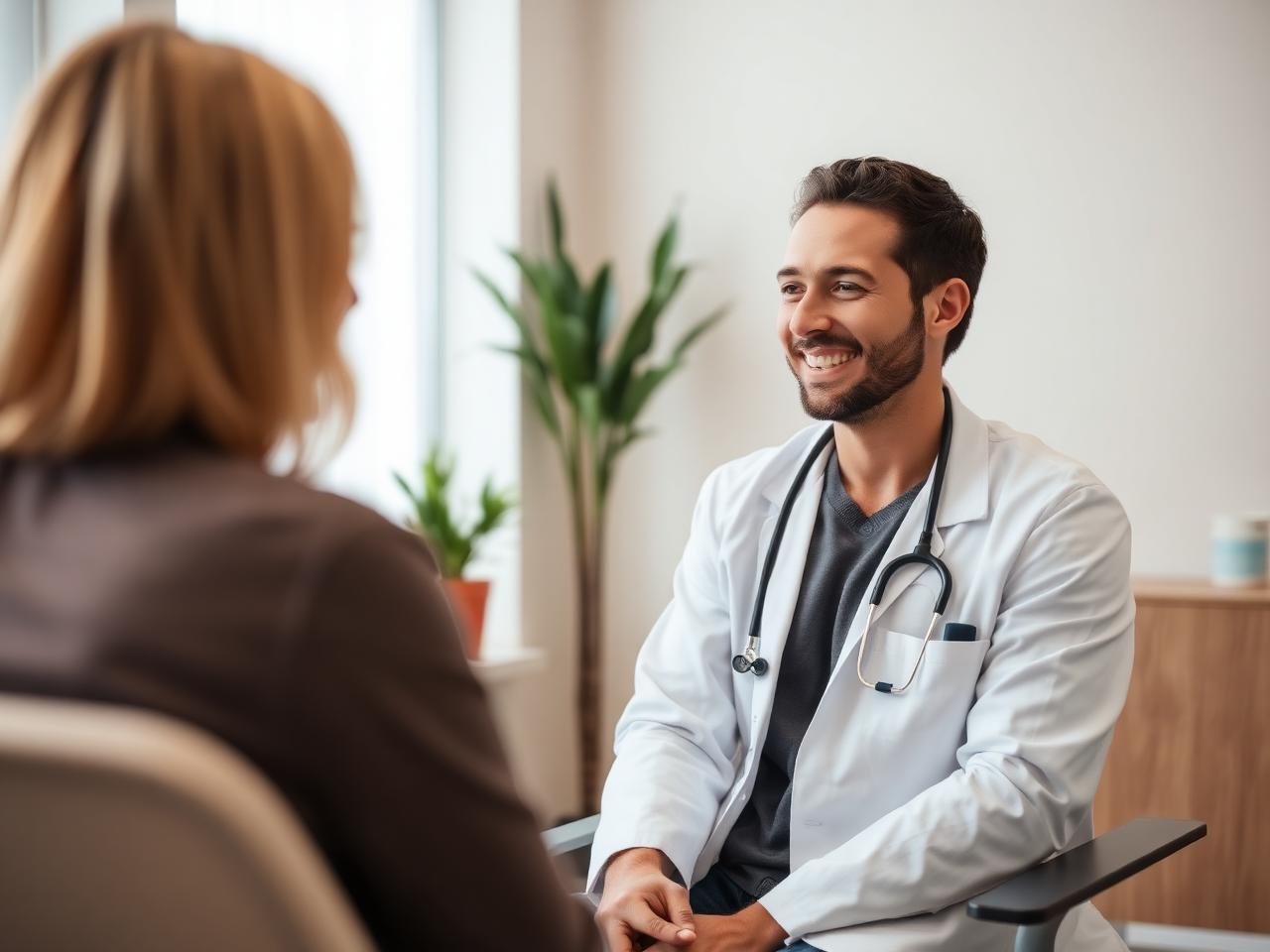 A friendly doctor consulting with a patient